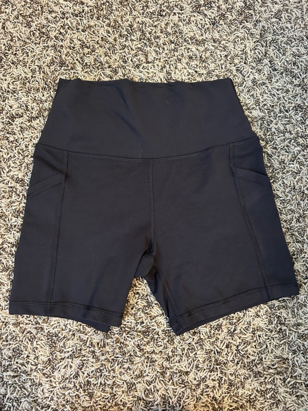 aerie high-Waist Black Women’s Bike Shorts with Wide Supportive Waistband